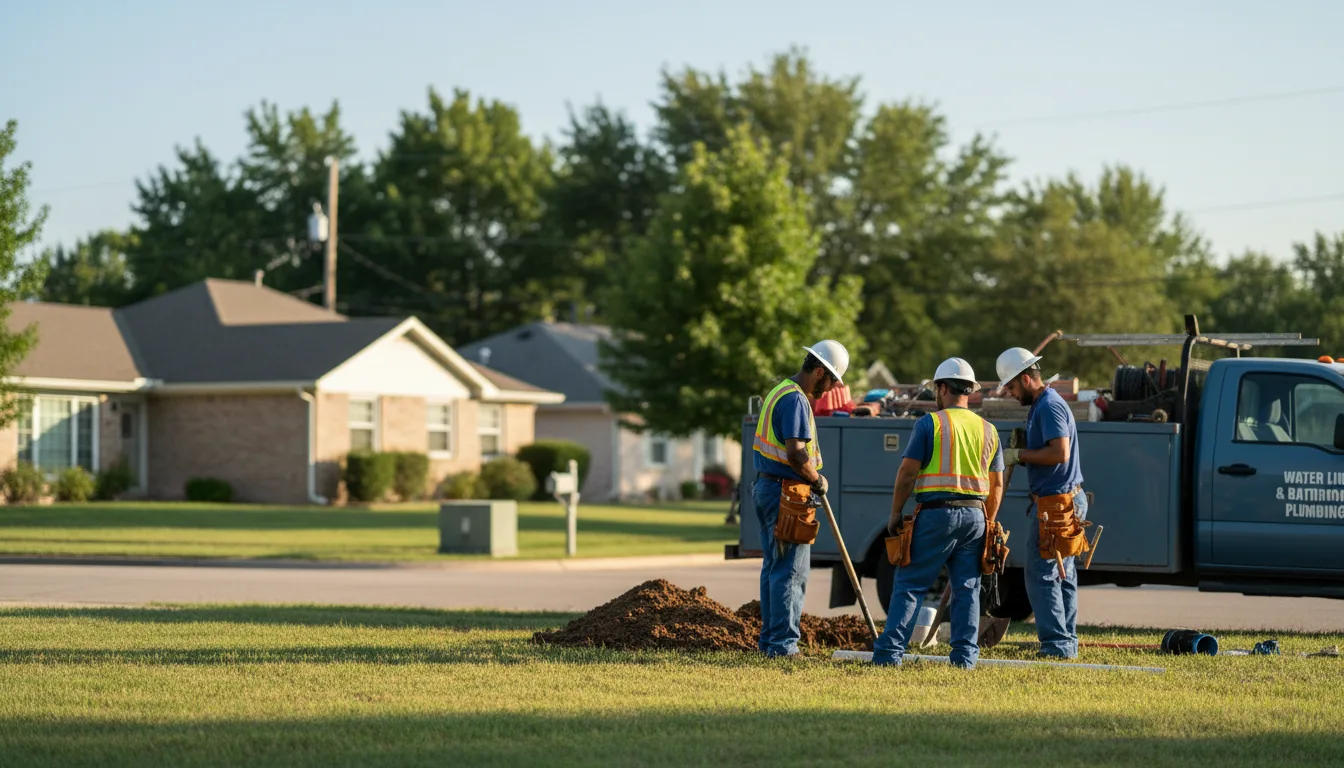 Residential water line and bathroom plumbing service in Haven, KS